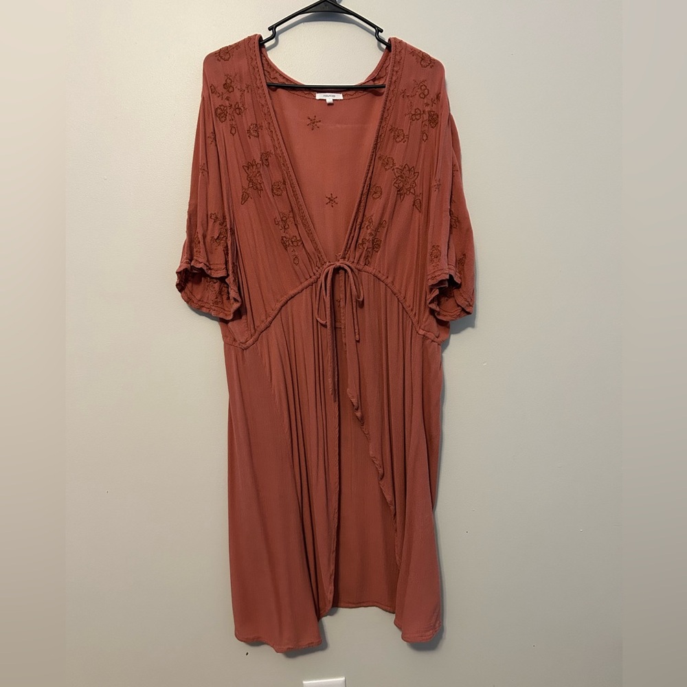 Rust knee length jacket